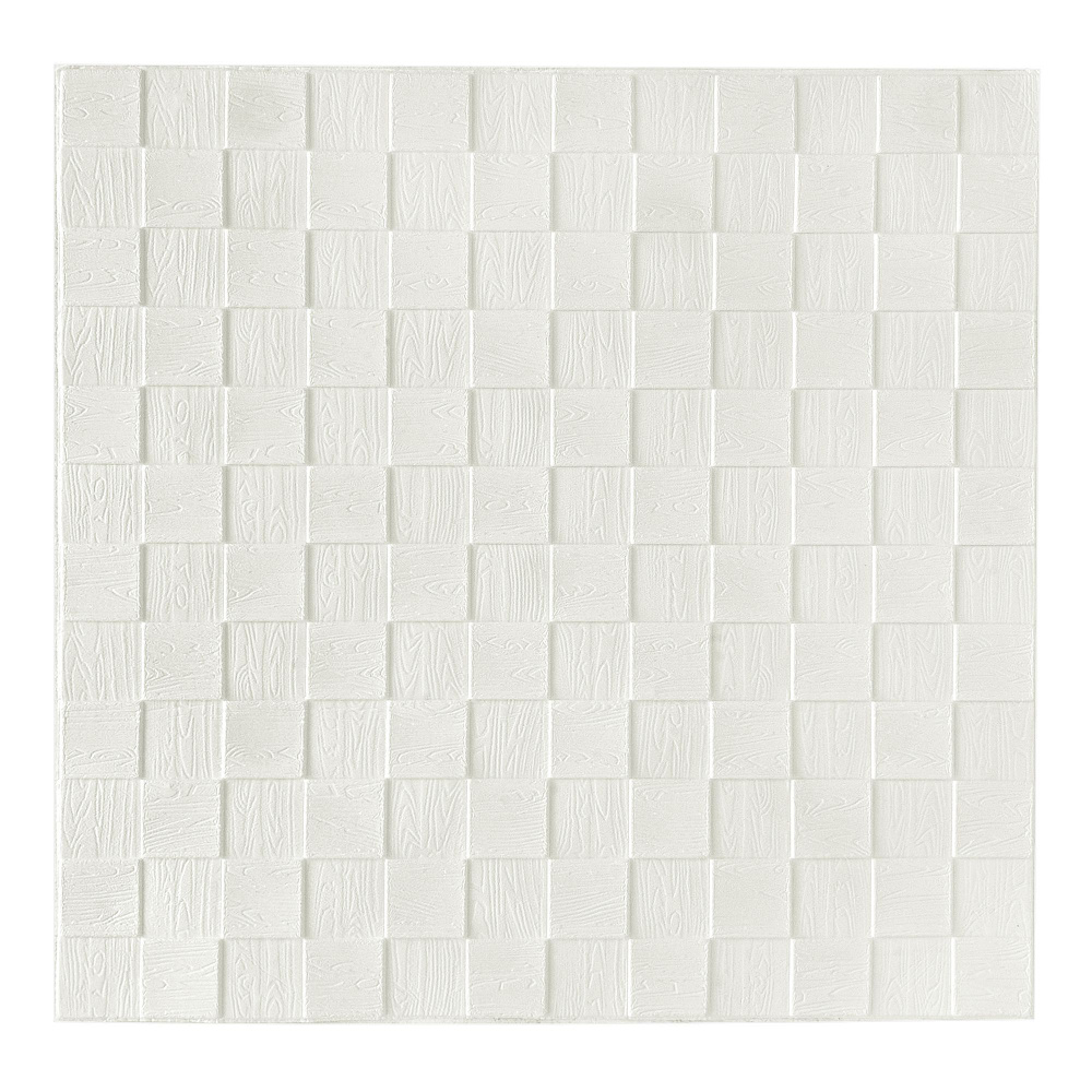 Самоклеящиеся ПВХ панели для стен LAKO DECOR в комплекте 10 шт, Деревянная мозаика, Белый  #1