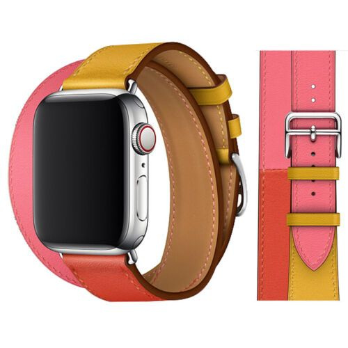 Двойной тур Watch Band для Эпл Вотч iWatch Ultra Series SE 8 7 6 5 4 3 2 1,Желтый,38mm,40mm,41mm  #1