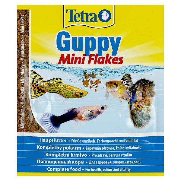 Tetra Guppy Mini Flakes, Хлопьевидный корм для всех видов гуппи, 12 г  #1