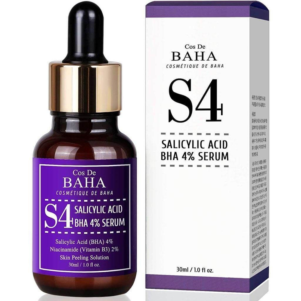 Сыворотка для проблемной кожи с 4% BHA кислоты Cos De Baha S4 Salicylic Acid BHA 4% Serum (30 мл)  #1