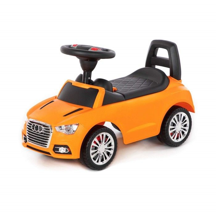 Каталка-автомобиль "SuperCar" №2 со звуковым сигналом оранжевая Полесье 84569  #1
