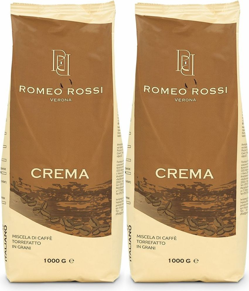 Кофе Romeo Rossi Crema зерновой, комплект: 2 упаковки по 1 кг #1