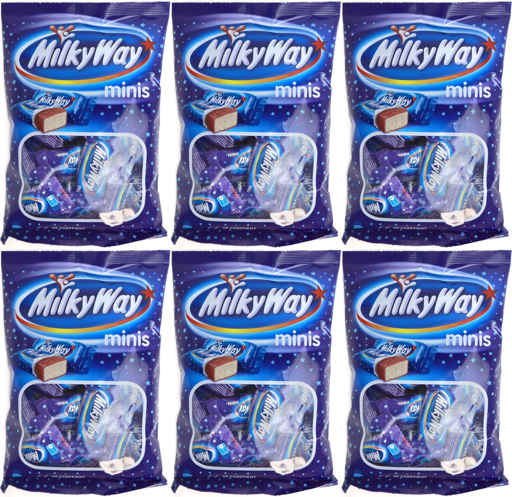 Конфеты шоколадные Milky Way Minis суфле в молочном шоколаде, комплект: 6 упаковок по 176 г  #1