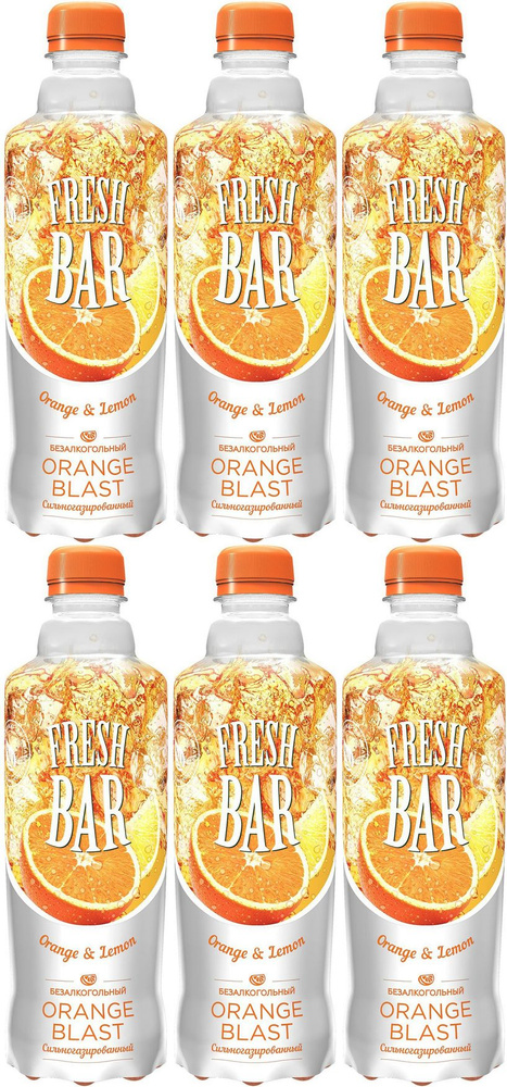 Газированный напиток Fresh Bar Orange Blast 0,48 л, комплект: 6 упаковок по 480 мл  #1