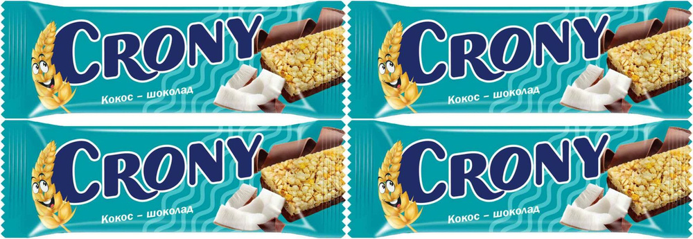 Батончик-мюсли Crony кокос-шоколад, комплект: 4 упаковки по 50 г  #1