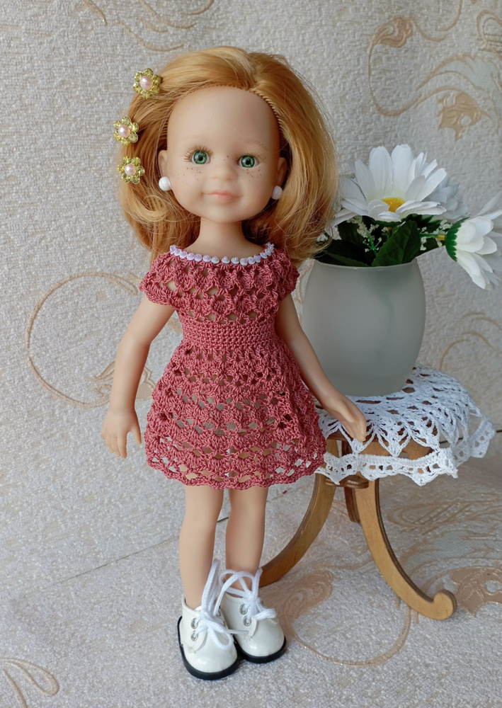 Платье вязаное для кукол Паола Рейна ( Paola Reina) 32 см #1