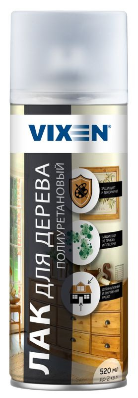Лак для дерева полиуретановый Vixen VX-24005 520мл #1