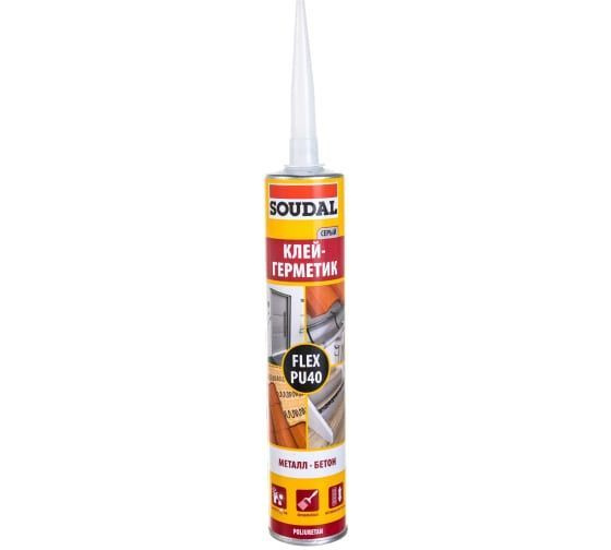 Полиуретановый клей-герметик Soudal Soudaflex 40 FC (FLEX PU 40) серый 300 мл  #1