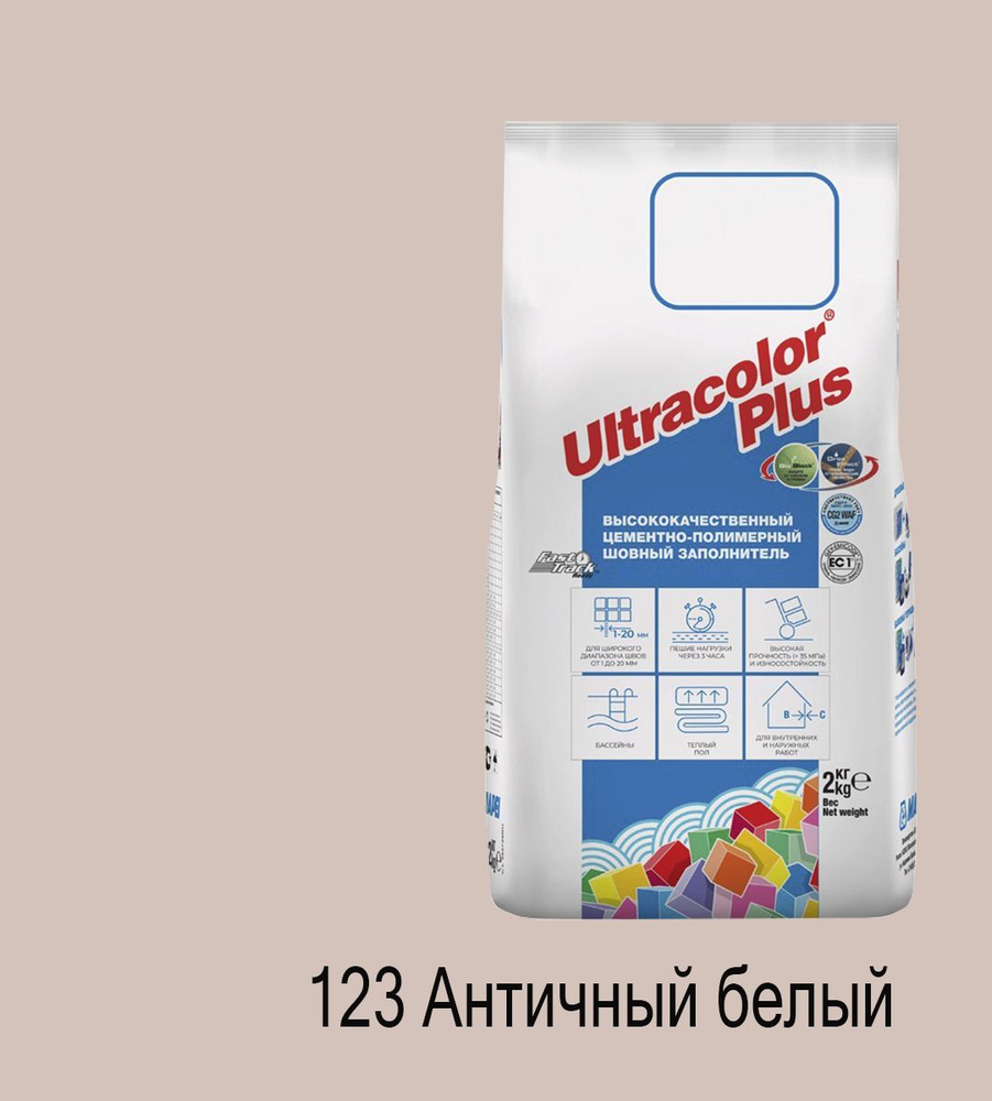 Затирка Mapei Ultracolor Plus №123 (Античный белый) #1