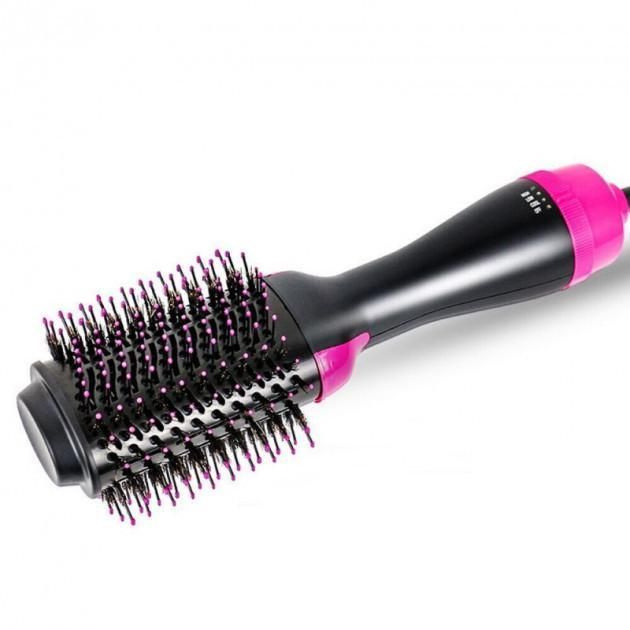 Фен-щетка для волос Фен-щетка для волос 1200 Вт, скоростей 2, черный, розовый  #1