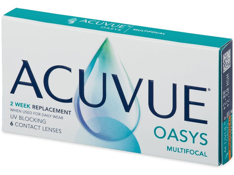 Мультифокальные линзы ACUVUE Oasys Multifocal 6 линз R 8.4 SPH -5.50 Аддидация HIGH (от +2,00 D до +2,50 #1