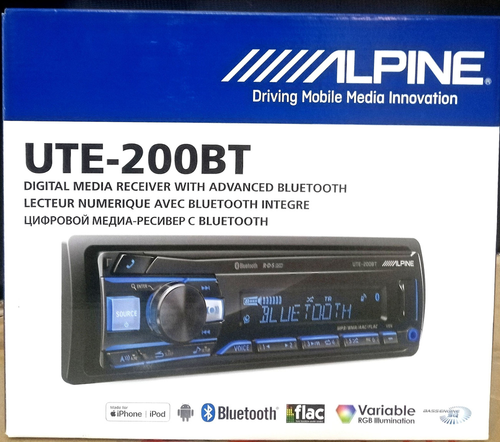 Автомагнитола ALPINE UTE 200BT с Bluetooth #1