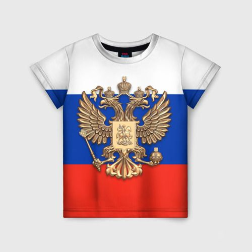Футболка Vsemayki 3D Герб России на фоне флага #1