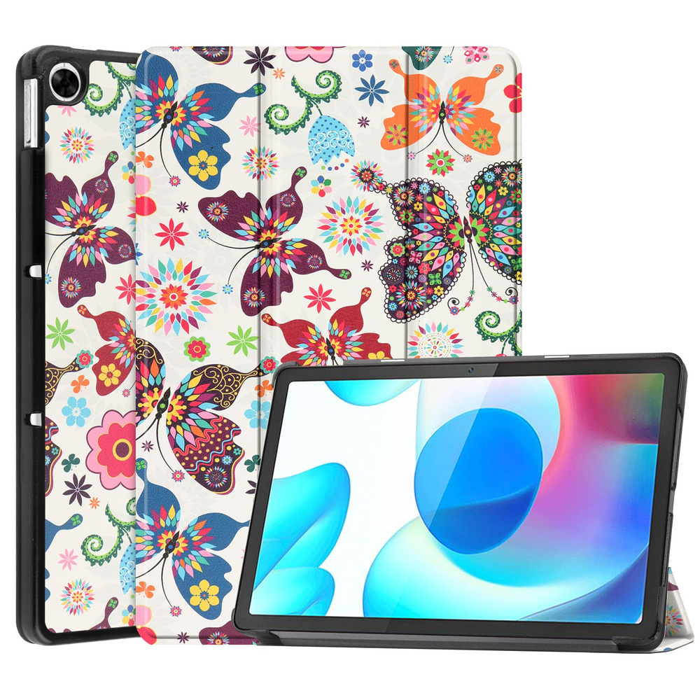 Чехол для планшета Realme Pad 10.4 дюйма (RMP2102/RMP2103), с магнитом и красивым рисунком (Бабочки) #1