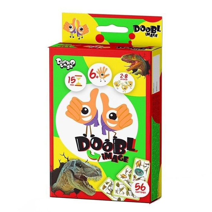 Карточная игра Doobl Image, развивающая память, обычные карты, динозавры  #1