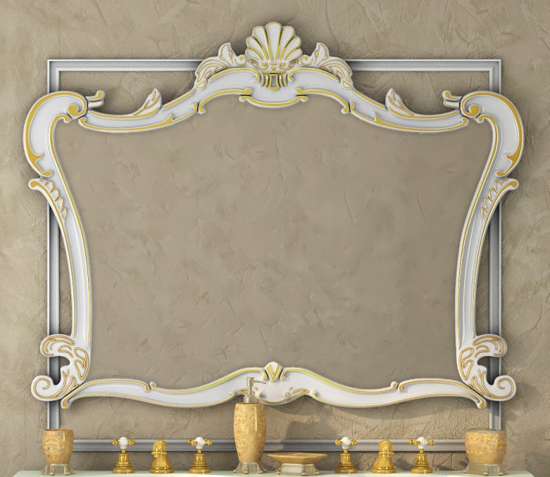 Зеркало Misty Bianco - 90 белое сусальное золото #1