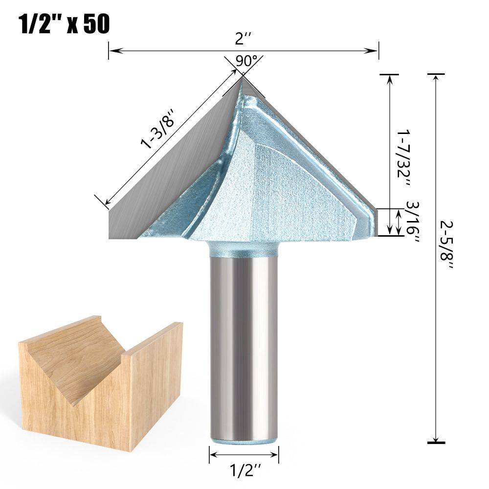 V-образный резак большого диаметра под углом 90 градусов, деревообрабатывающая фреза для прорезания алюминиево-пластиковых #1