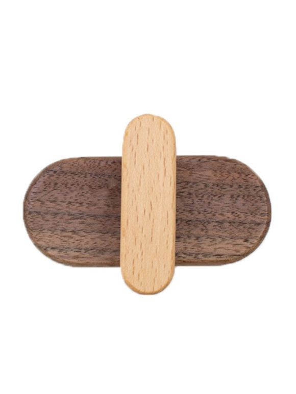 Деревянный настенный крючок для одежды в классическом стиле Лофт - oval (комплект 2 шт)  #1