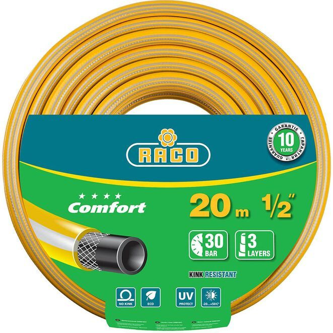 Поливочный шланг RACO COMFORT 1/2" 20 м 30 атм трёхслойный армированный  #1