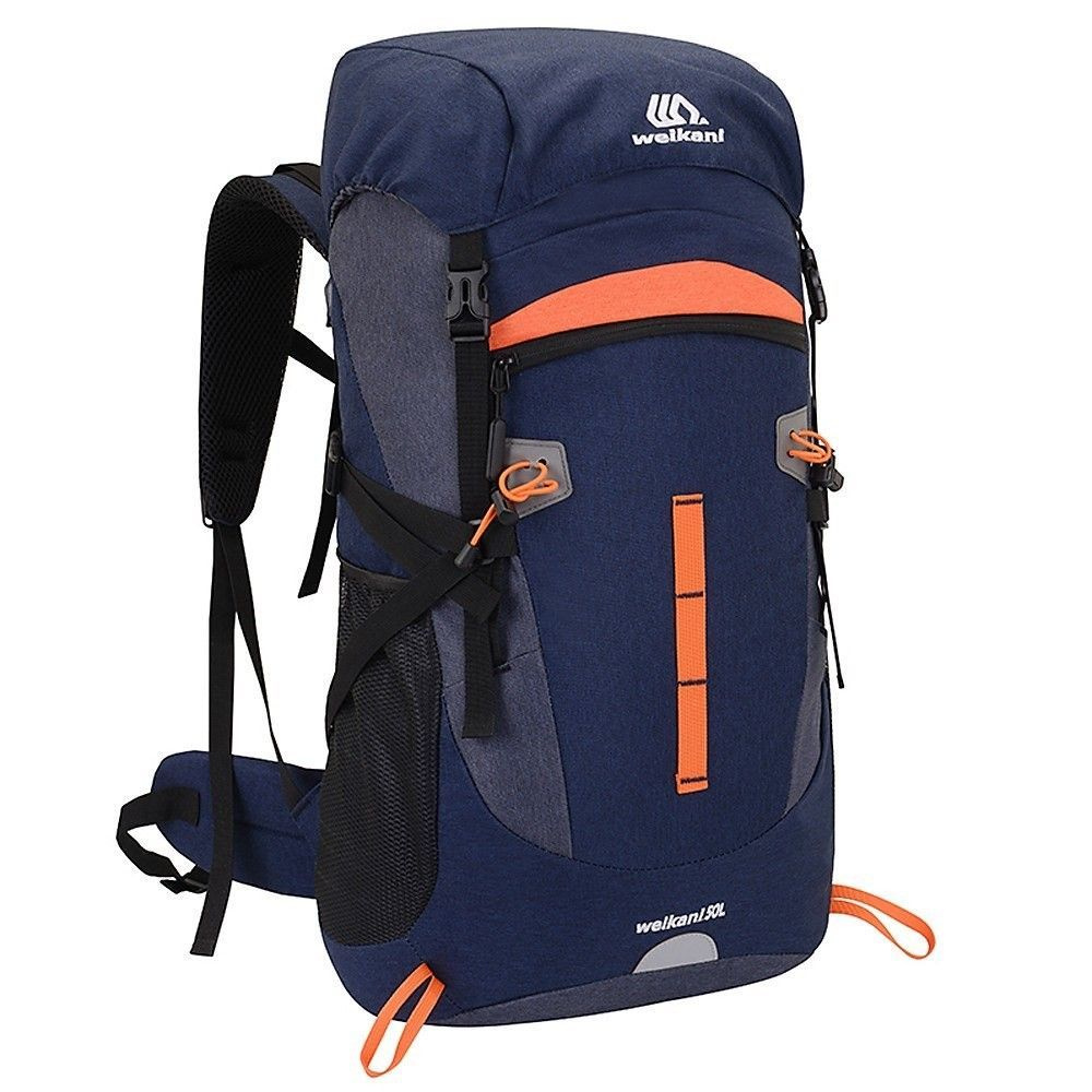 Рюкзак WEIKANI 50л, легкий, водонепроницаемый, для спорта, путешествий, кемпинга - синий  #1