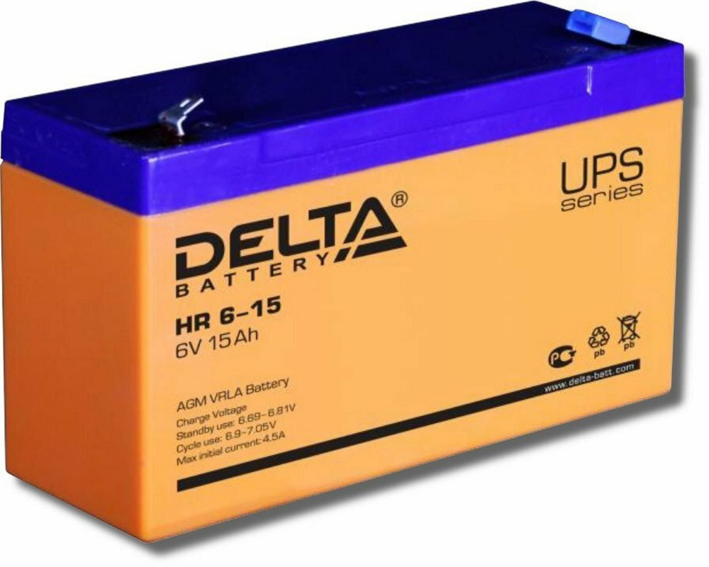 Delta HR 6-15 15 Ач, 6 В свинцово- кислотный аккумулятор #1