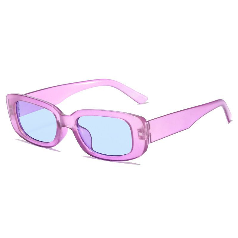 Очки солнцезащитные унисекс прямоугольные/ туристический аксессуар / модные очки, Фиолетовые Прозрачные #1