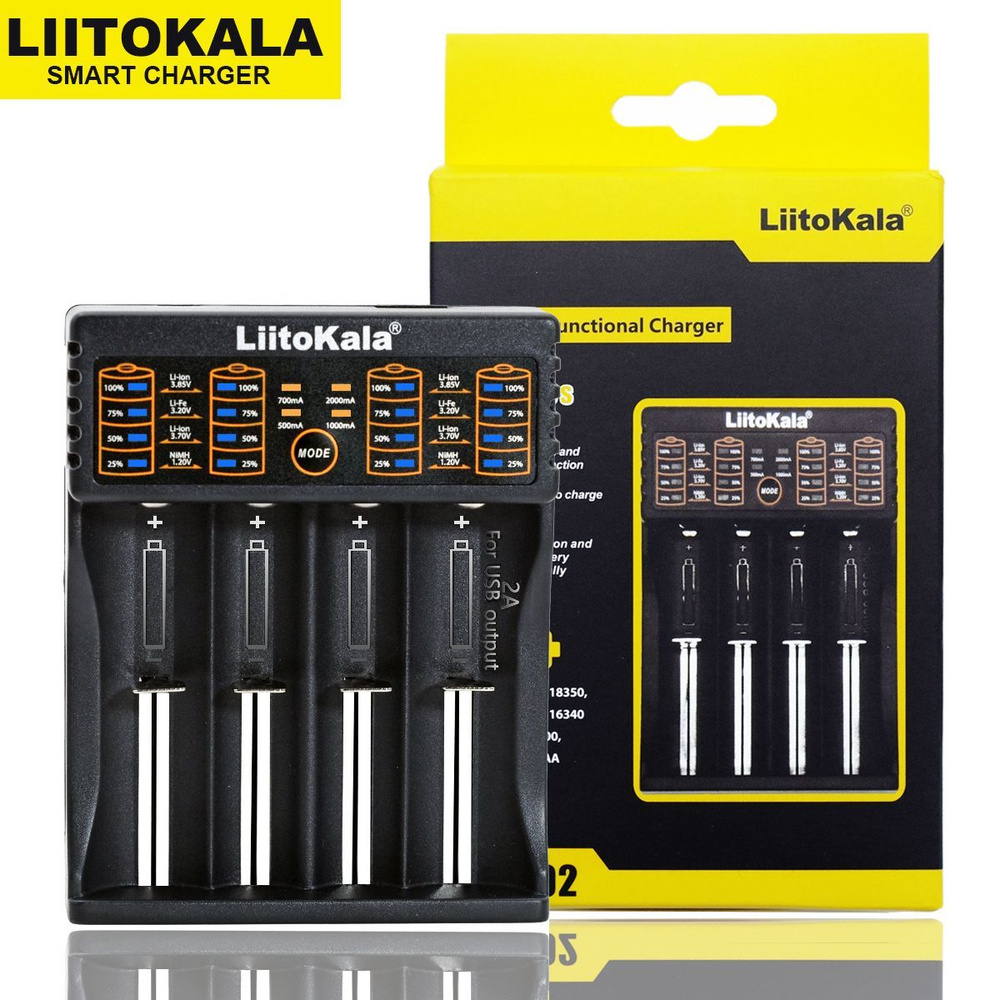 LiitoKala Зарядное устройство для аккумуляторных батареек 123, черный  #1
