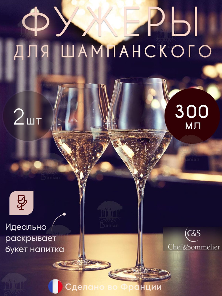 Набор бокалов для шампанского 300 мл 2 шт, Q1151/2, Chef & Sommelier #1