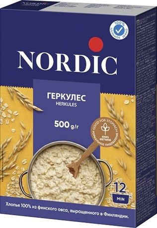 Хлопья Nordic Геркулес, 500г, 4 шт #1