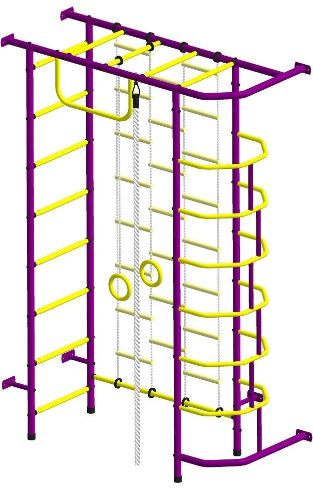Детский спортивный комплекс "Пионер 9Л" пурпурно/жёлтый, из металла, до 100 кг  #1