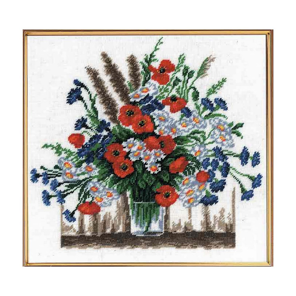 Набор для вышивания крестом Hobby&Pro, вышивка крестиком Летние цветы, 25*25 см, 607  #1