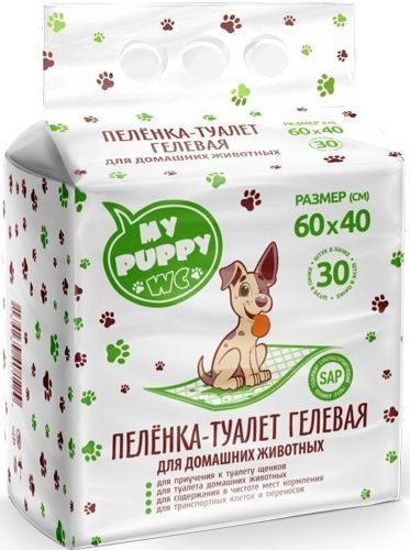 Пеленка-туалет гелевая для домашних животных 60*40*30шт My Puppy WC  #1