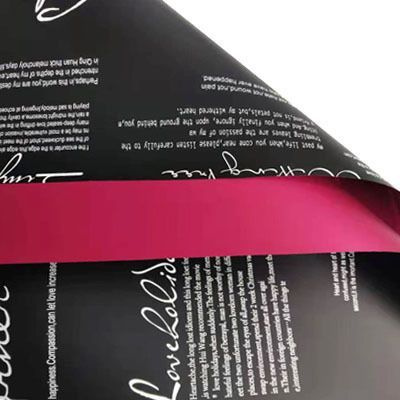 Пленка матовая для упаковки цветов, подарков "Признание" 58х58 - 20 шт. красный/черный  #1