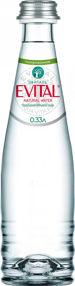 Вода питьевая Evital (Эвитал), газированная, 12 шт по 0,33л, стекло  #1