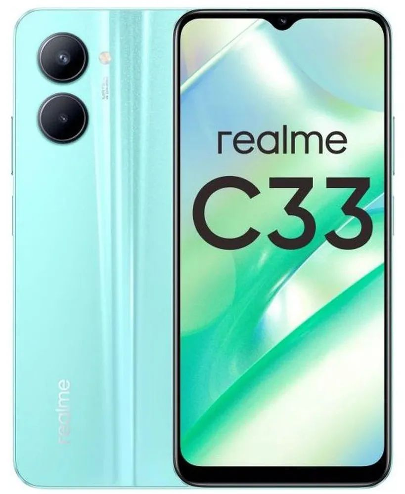 realme Смартфон Смартфон realme C33 4/128 ГБ RU, Dual nano SIM 4/128 ГБ, голубой  #1