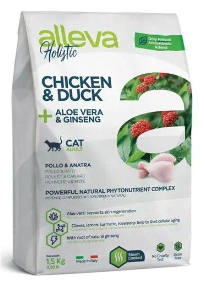 Сухой беззерновой корм ALLEVA HOLISTIC CAT ADULT CHICKEN&DUCK для взрослых кошек, с курицей и уткой, #1