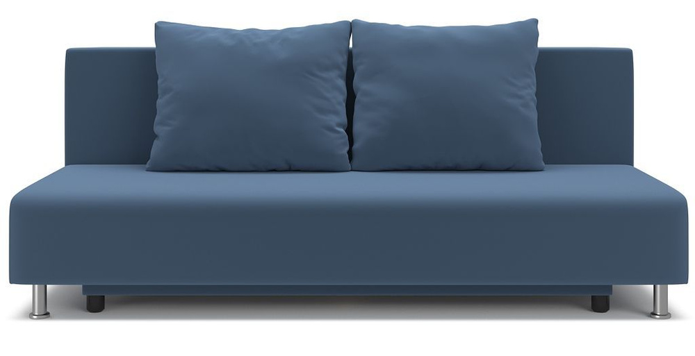 Диван-кровать, раскладной PUSHE Парма New, велюр, синий Balance 784  #1