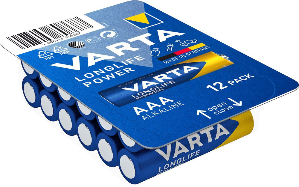 Батарейки VARTA LongLife Power ААА 12 шт мизинчиковые, алкалиновые, щелочные  #1