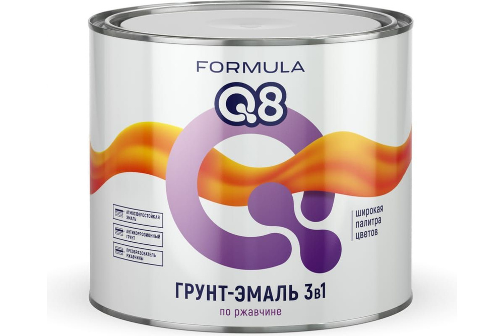 ГРУНТ-ЭМАЛЬ 3 В 1 по ржавчине FORMULA Q8 серая 1,9 кг #1