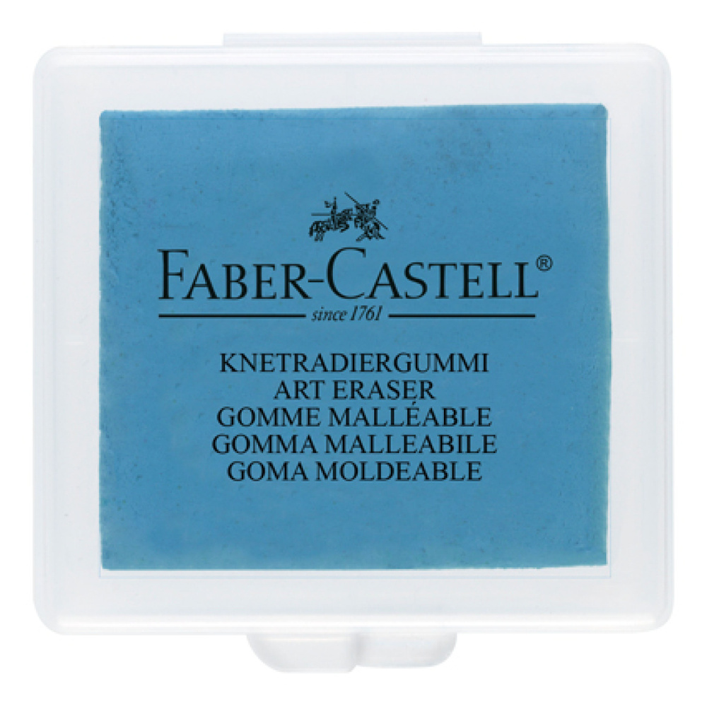 Ластик-клячка Faber-Castell, формопласт, 40*35*10мм, ГОЛУБОЙ в контейнере (1шт.)  #1