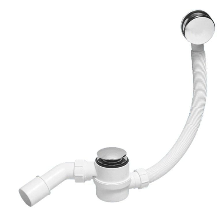 Сифон для ванны McAlpine MRB12 40/50 мм полуавтомат с переливом и гибкой трубой бутылочный  #1