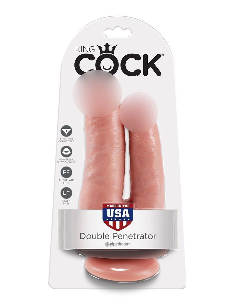 PipeDream King Cock Double Penetrator Фаллоимитатор реалистик двойной на присоске телесный (20,9 см) #1