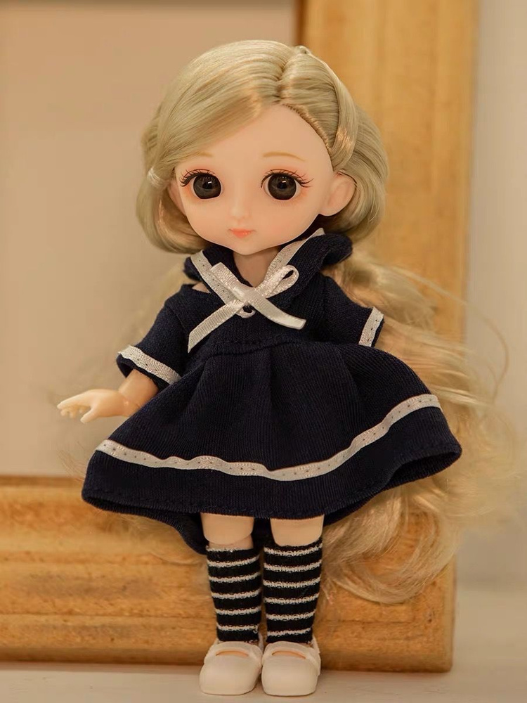 Кукла игрушка для девочки шарнирная bjd, коллекционная с одеждой и длинными волосами, с мягкой игрушкой #1