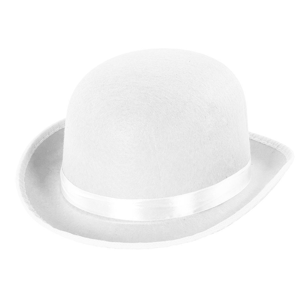 Шляпа карнавальная, Котелок, цвет белый, размер 57 #1