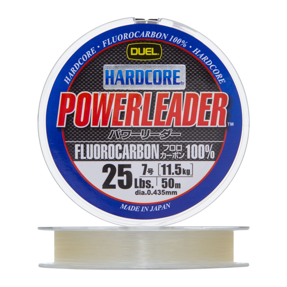 Флюорокарбоновая леска Duel Hardcore Powerleader Fluorocarbon 100%, 50м, 0.435мм, 25lb, 11.5кг, арт.H3341 #1