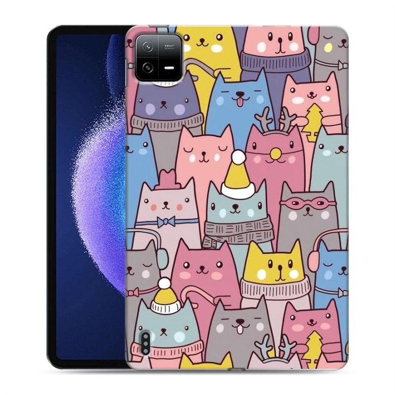 Дизайнерский силиконовый чехол для Xiaomi Pad 6 Коты #1