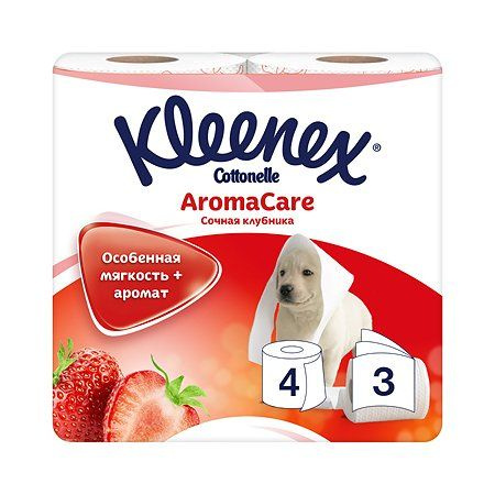 Бумага туалетная Kleenex Клубника Сочная, 4 шт #1