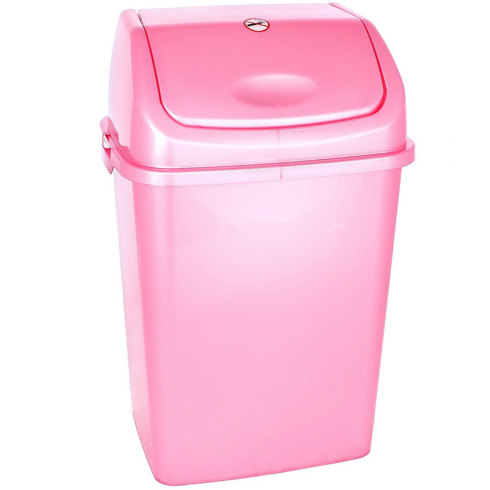 Ведро для мусора с качающейся крышкой "Камелия" 4л розовый перламутр (23х18 h26см)  #1