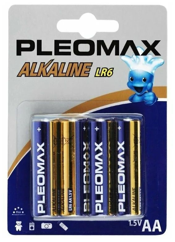 Pleomax Батарейка AA, Щелочной тип, 1,5 В, 4 шт #1