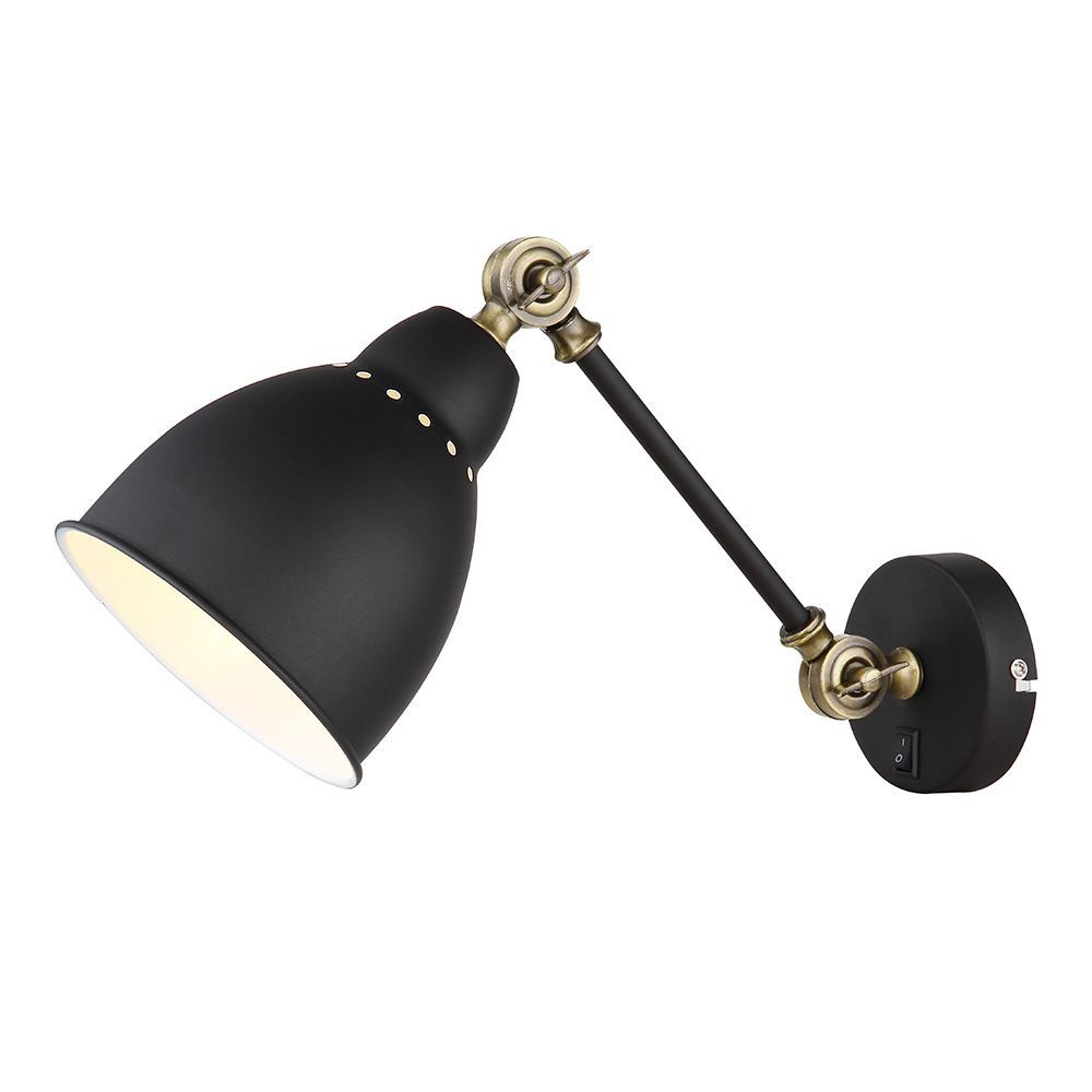 Светильник настенный бра в спальню Arte Lamp BRACCIO A2054AP-1BK, E27, черный  #1